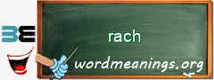 WordMeaning blackboard for rach
